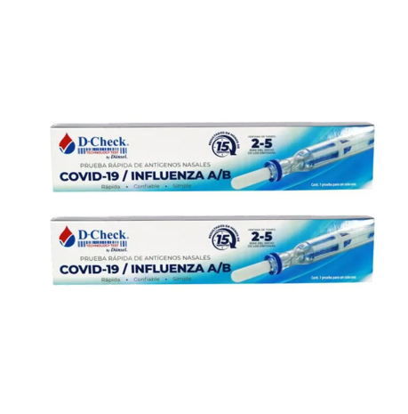 2-pack Prueba Rápida D-Check Covid-19 & Influenza