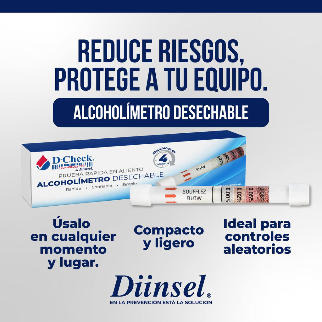 2-pack D-check, 2 Pruebas Rapidas de Alcoholimetro Desechables