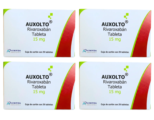 4-pack Auxolto Rivaroxaban 15mg. Total 112 capsulas