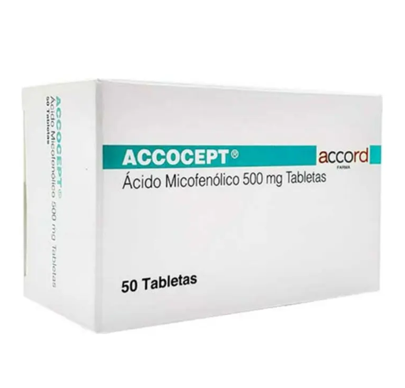 Accocept Ácido Micofenólico Tabletas 500 mg, 50 tabletas