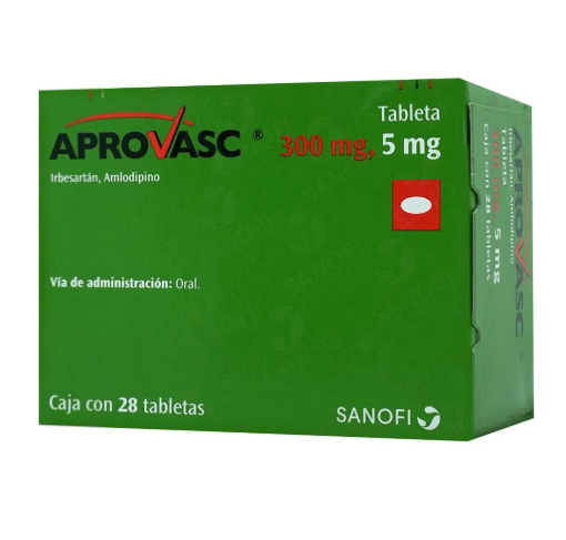 Aprovasc Tabletas 300 Mg/5 Mg, 28 Tabletas