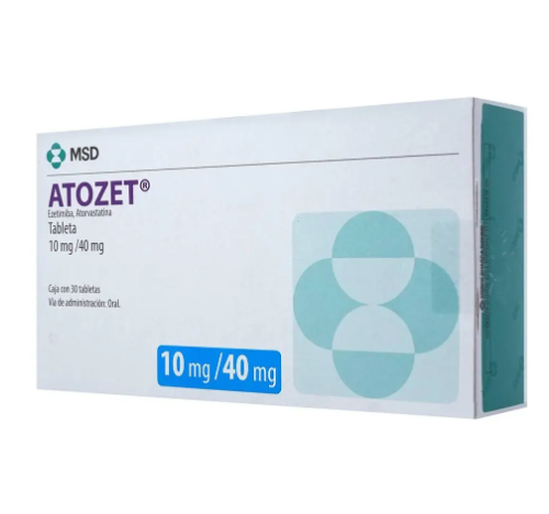 Atozet Tabletas 10 Mg/40 Mg, 30 Tabletas