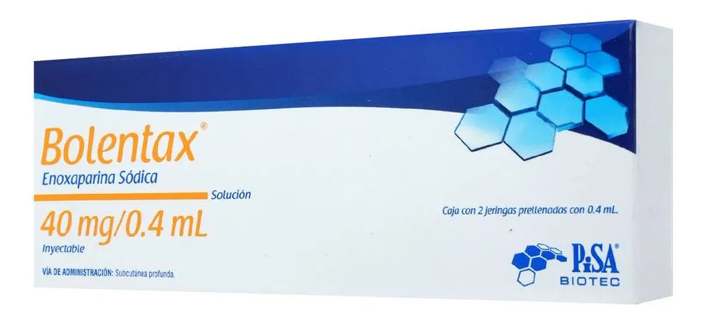 Bolentax Enoxaparina 40 mg/0.4 mL – Caja con 2 jeringas prellenadas