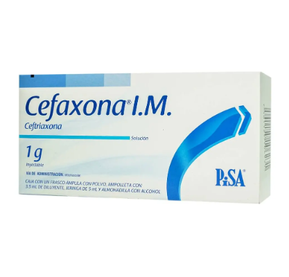 Cefaxona I.m. Solución Inyectable 1 G/3,5 Ml, 1 Frasco Ámpula + 1 Ampolleta Solvente 3,5 Ml