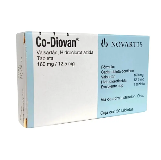 Co-diovan 160 Mg/12,5 Mg, 30 Tabletas