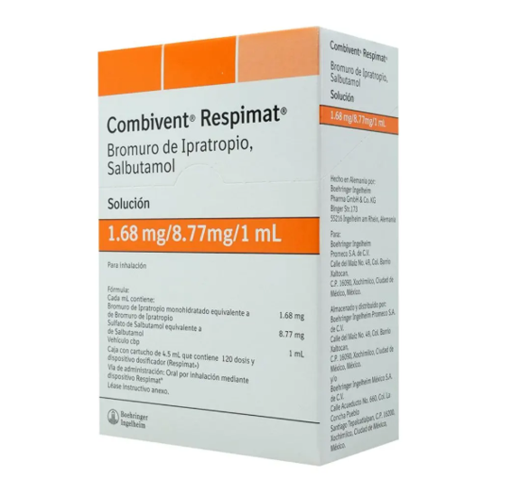 Combivent Respimat Solución, 1 Cartucho 4,5 Ml + Dosificador 120 Dosis