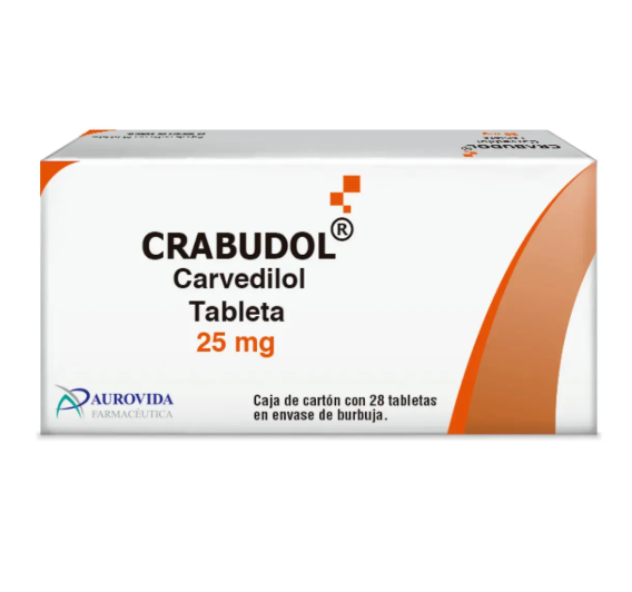 Crabudol Carvedilol 25 Mg Caja Con 28 Tabletas Aurovida