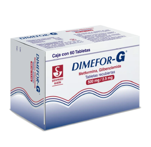 Dimefor-G 500/2.5 mg, 60 Tabletas | Diabetes | FarmaVá