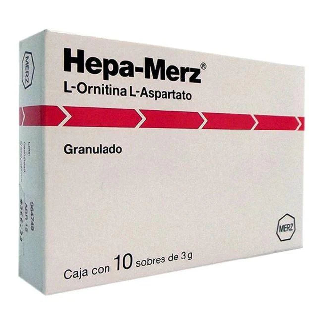 Hepa-Merz L-Ornitina L-Aspartato 3 g – Caja con 10 sobres