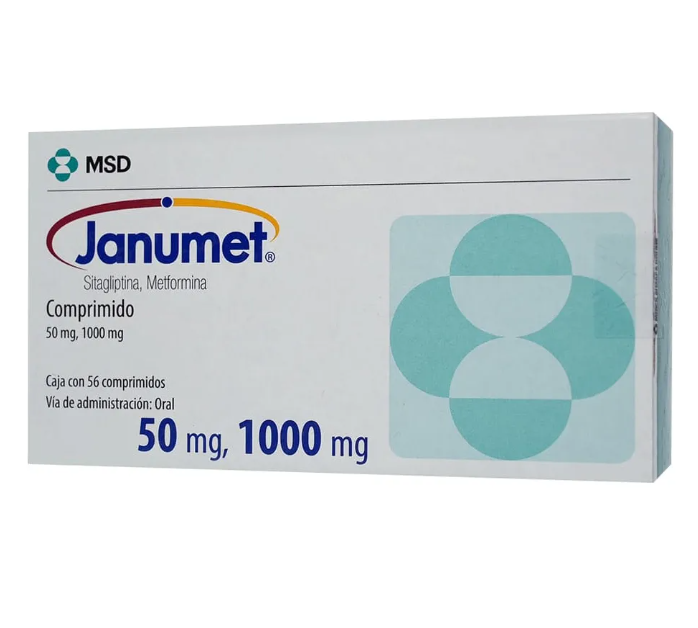 Janumet 50/1000mg Caja Con Comprimidos Administración Oral 56 Unidades