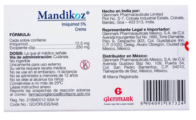 4-pack Mandikoz 5% Imiquimod Crema – Total 48 sobres
