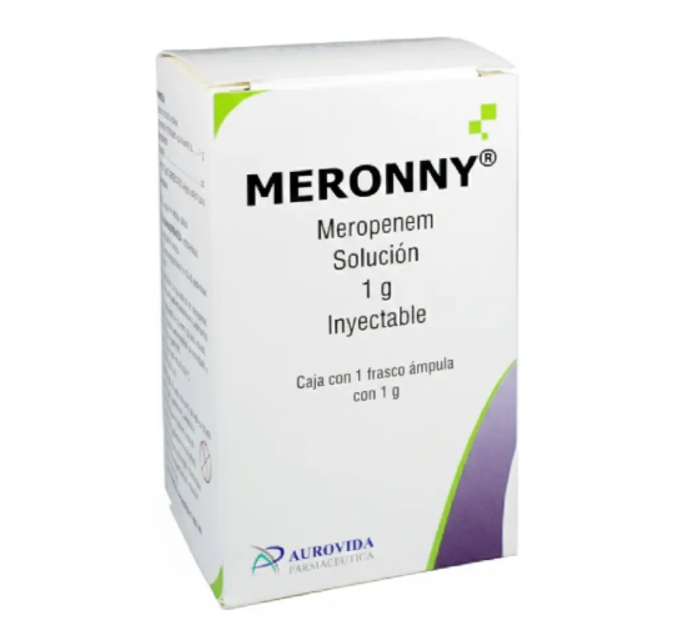 Meronny Solución Inyectable 1000 Mg, 1 Frasco Ámpula