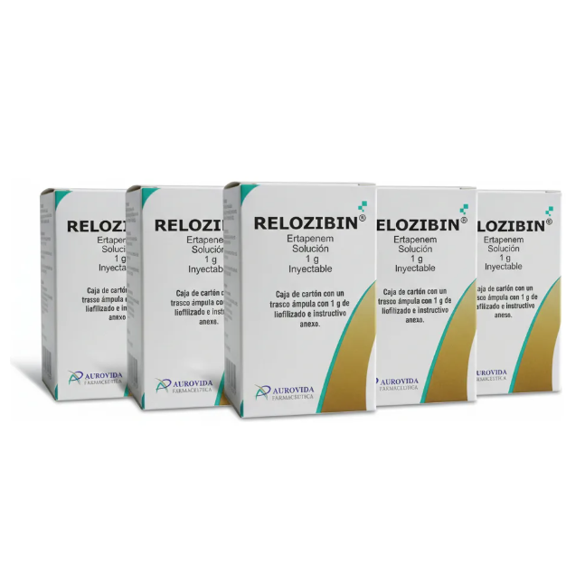 Relozibin Ertapenem 1 G Solución Inyectable Aurovida -5 Pack