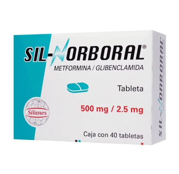 Sil-Norboral 2.5/500 mg, 40 Tabletas | Diabetes | FarmaVá