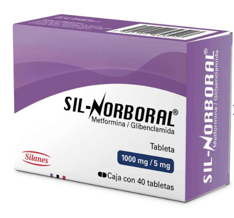 Sil-norboral Tabletas 5 Mg/1000 Mg, 40 Tabletas