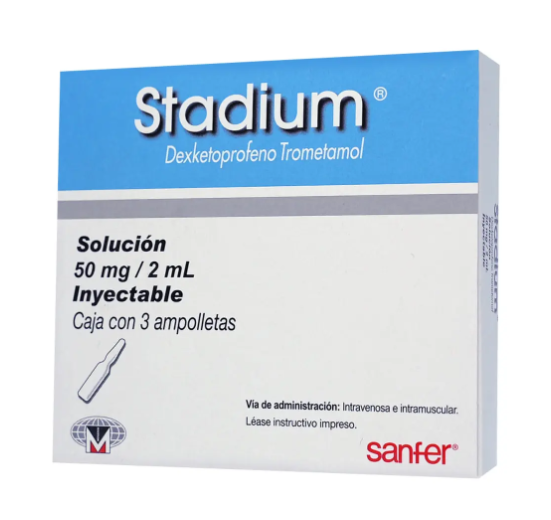 Stadium Solución Inyectable 50 Mg/2 Ml, 3 Ampolletas 2 Ml