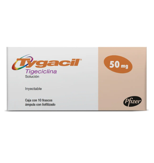 Tygacil Solución Inyectable 50 Mg, 10 Frascos Ámpula