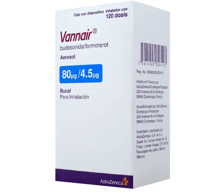 Vannair Suspensión En Aerosol 80 Mcg/4,5 Mcg, 1 Frasco 120 Dosis