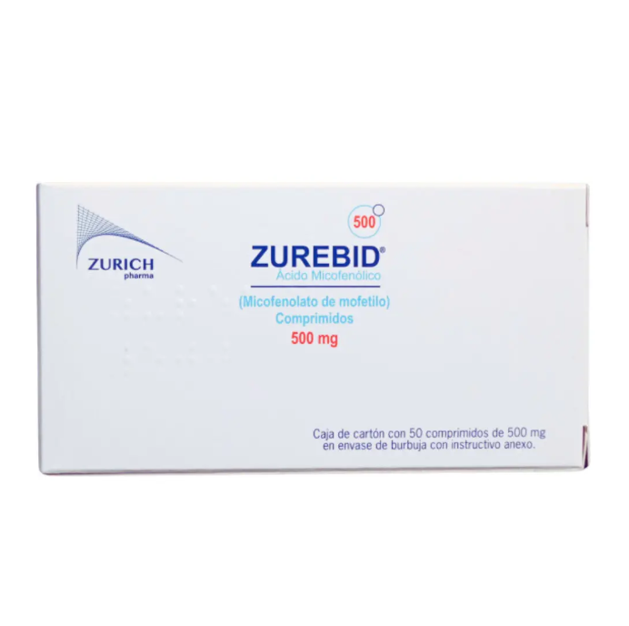 Zurebid tableta 500 mg, 50 tabletas - Zurich Pharma, S.A. de C.V.