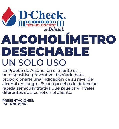 2-pack D-check, 2 Pruebas Rapidas de Alcoholimetro Desechables