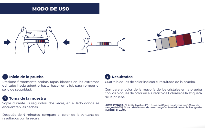 2-pack D-check, 2 Pruebas Rapidas de Alcoholimetro Desechables