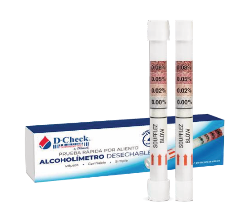 2-pack D-check, 2 Pruebas Rapidas de Alcoholimetro Desechables
