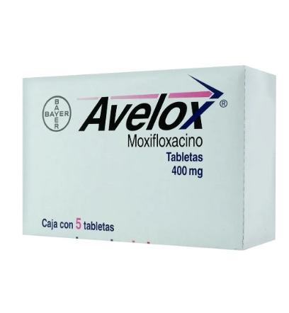 Avelox Moxifloxacino 400 mg – Caja con 5 tabletas