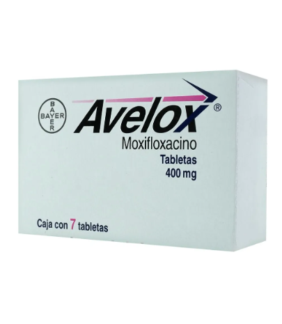 Avelox Moxifloxacino 400 mg – Caja con 7 tabletas