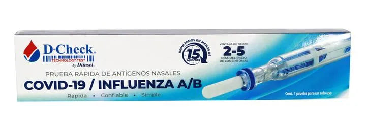 3-pack Prueba Rápida D-Check Covid-19 & Influenza