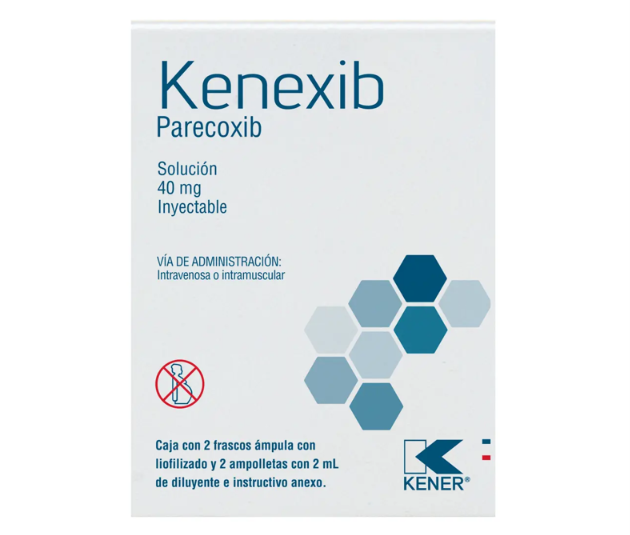 Kenexib Solución Inyectable 40mg/2ml, 2 Frascos Ámpula + 2 Ampolletas Diluyente 2ml