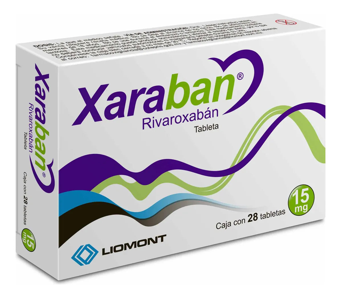 Xaraban Rivaroxabán 15 mg – Caja con 28 tabletas